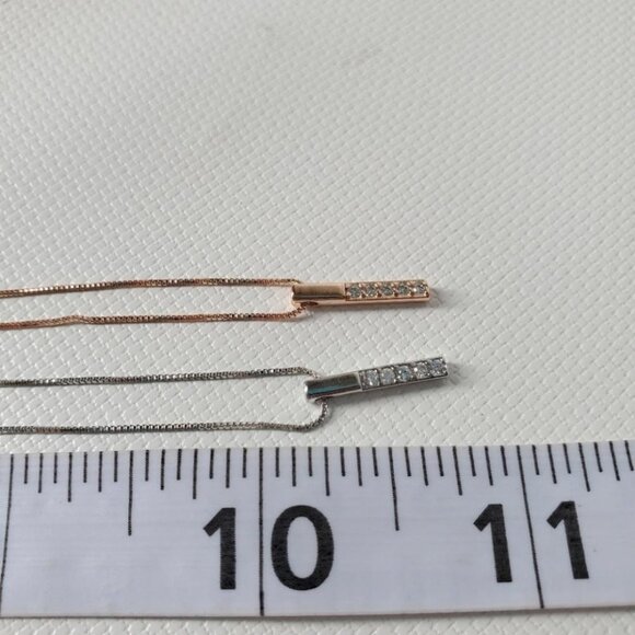 Sterling Silver Pendant Bar Necklace - Picture 7 of 11